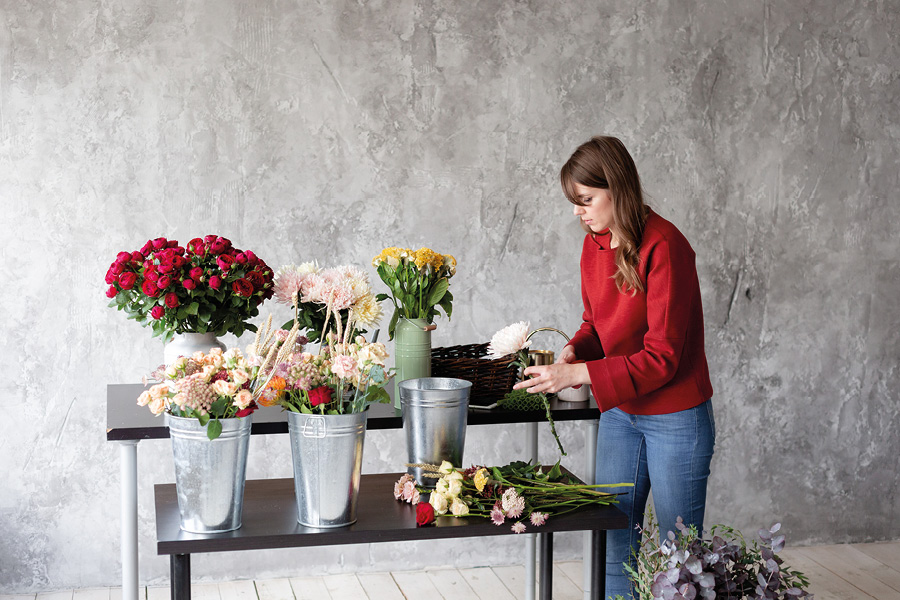 woman running a flower shop